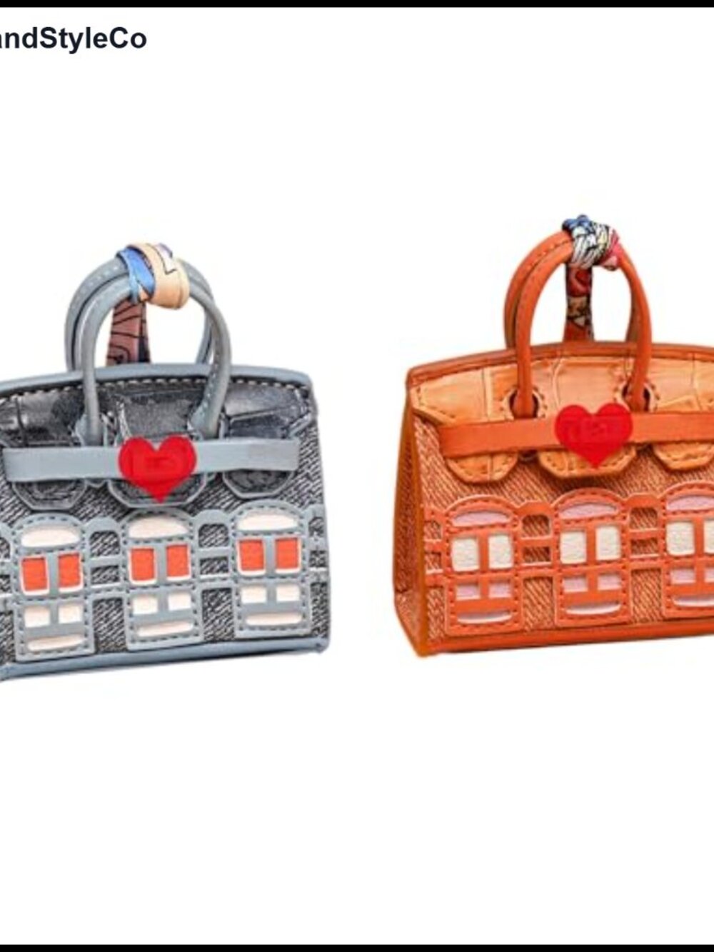 2 Pc Mini Tote Bag Charm Keychain Pouch Faux Leather Coin Purse Wallet